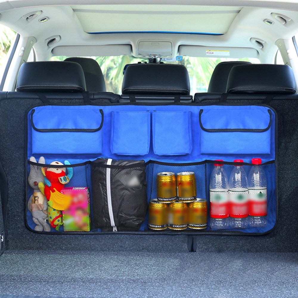 Backseat Organizer Car Auto Trunk Hanging Organizer Cargo Storage Bag Car Supplies Auto Accessory for Car Auto Outdoor (Blue) 