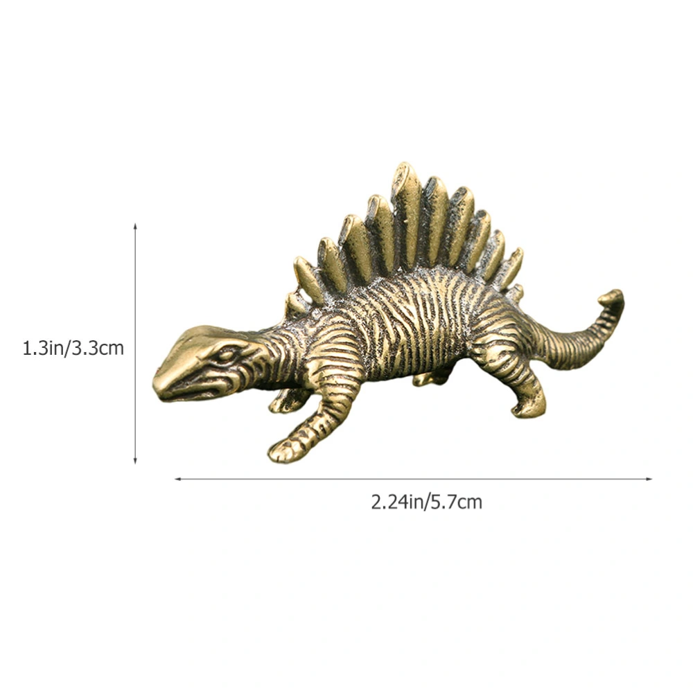 Mini Dinosaur Decor Brass Statue Craft Brass Dinosaur Adornment Brass Dinosaur Ornament