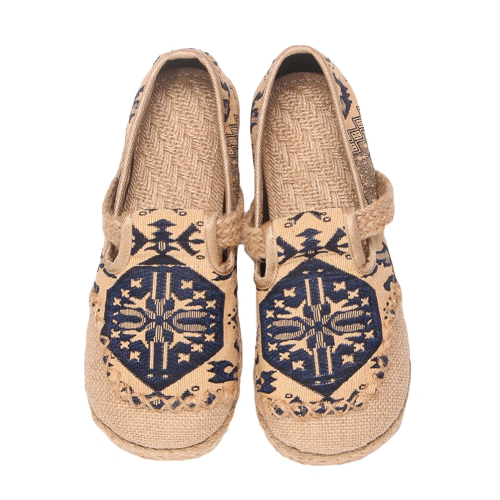 1 Pair Old Beijing Cloth Shoes Ethnic Style Casual Girl Cotton and Linen Shoes
