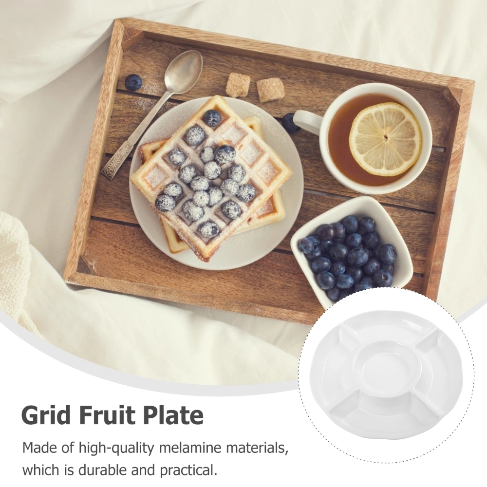 1Pc Creative Melamine Breakfast Plate Five-grid Plates Quantitative Plates