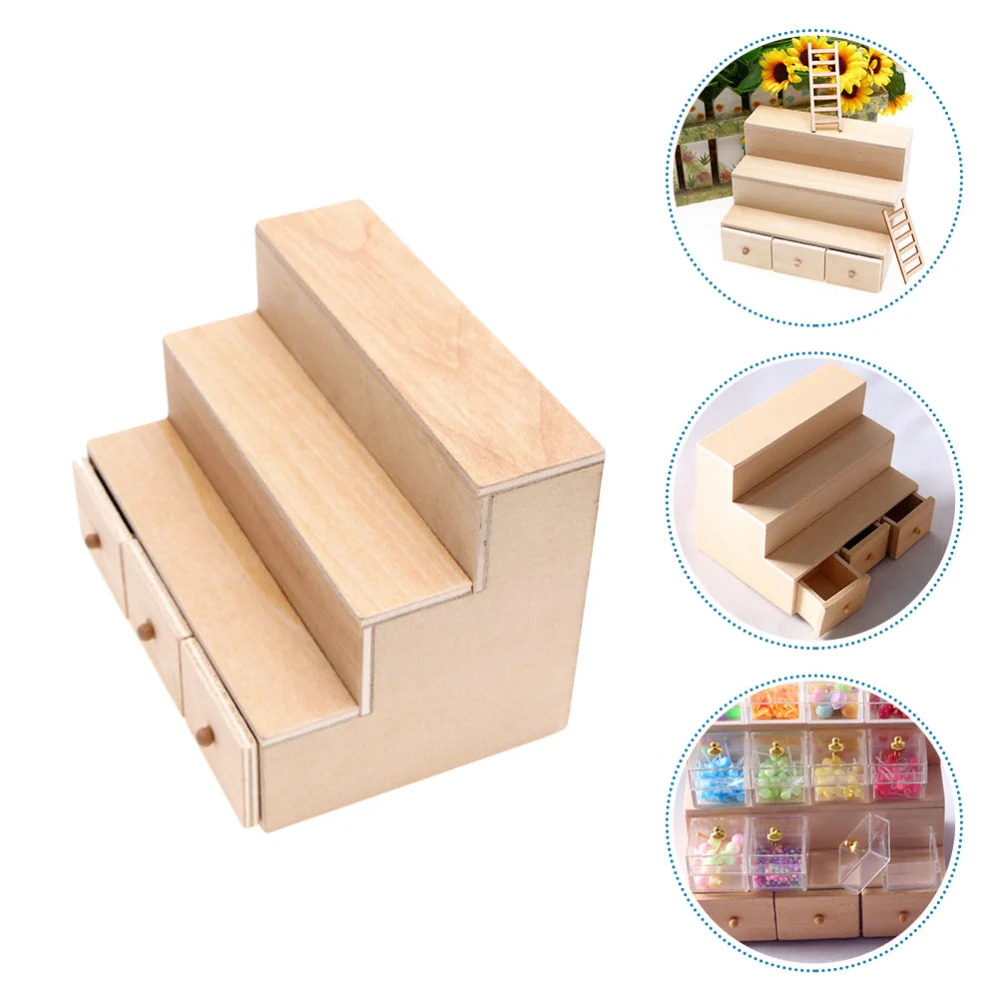 1PC Mini Candy Display Cabinet Mini House Wooden Candy Storage Cabinet