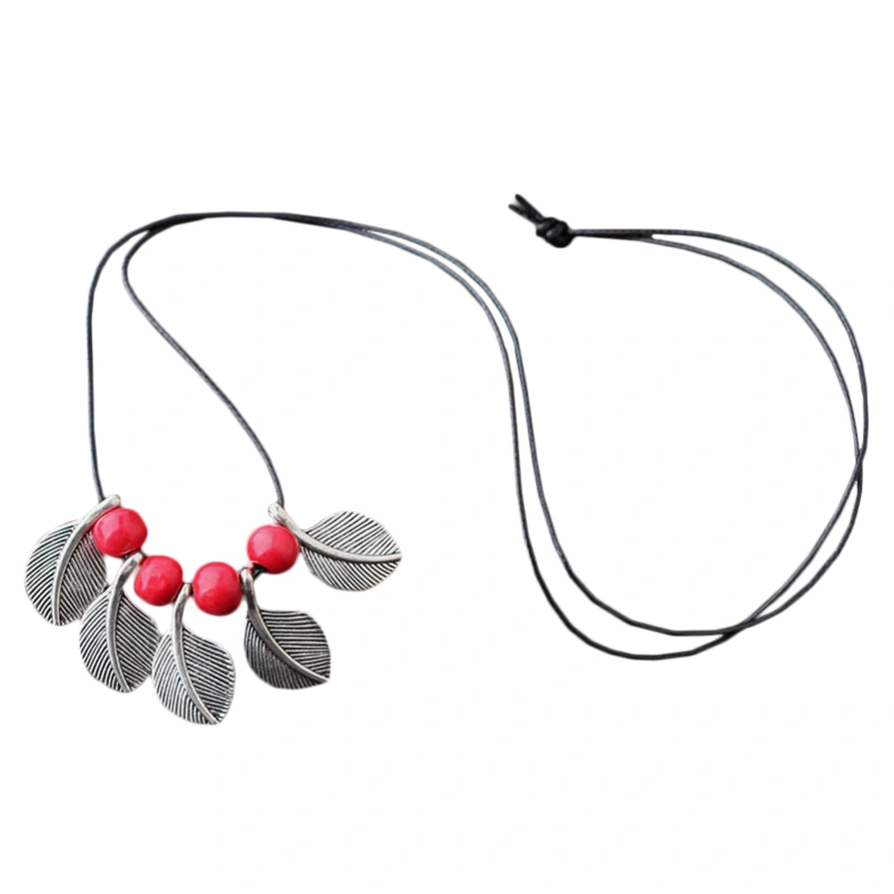 Ceramic Floral Leaves Necklace Ethnic Style Elegant Jewelry Necklaces Pendants for Women Lady