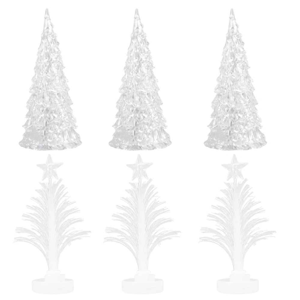 6pcs Creative Christmas Tree Ornament Delicate Small Night Lights Decorations