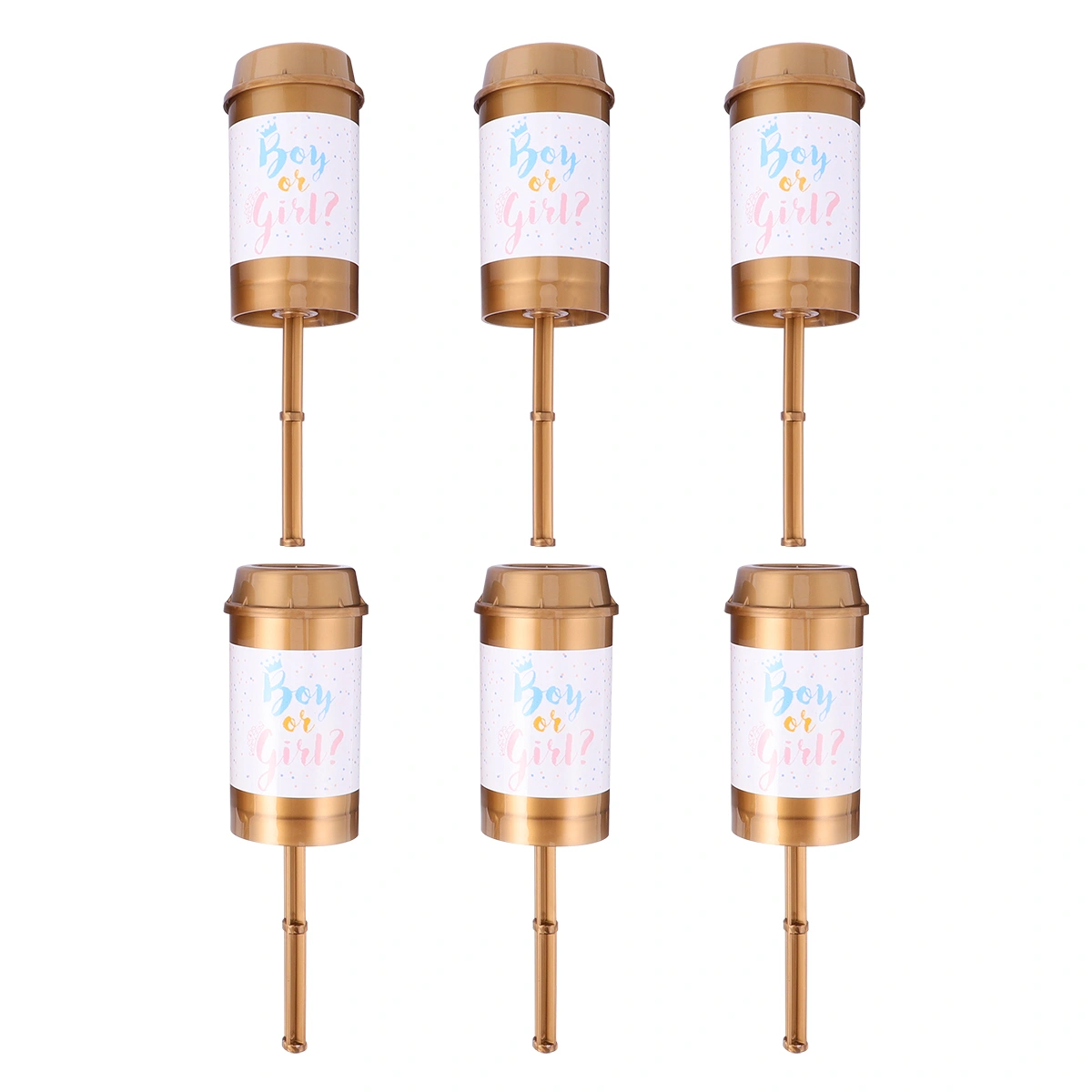 6Pcs Birthday Party Atmosphere Boys And Girls Gender Reveal Push Push Music Fireworks (Blue)