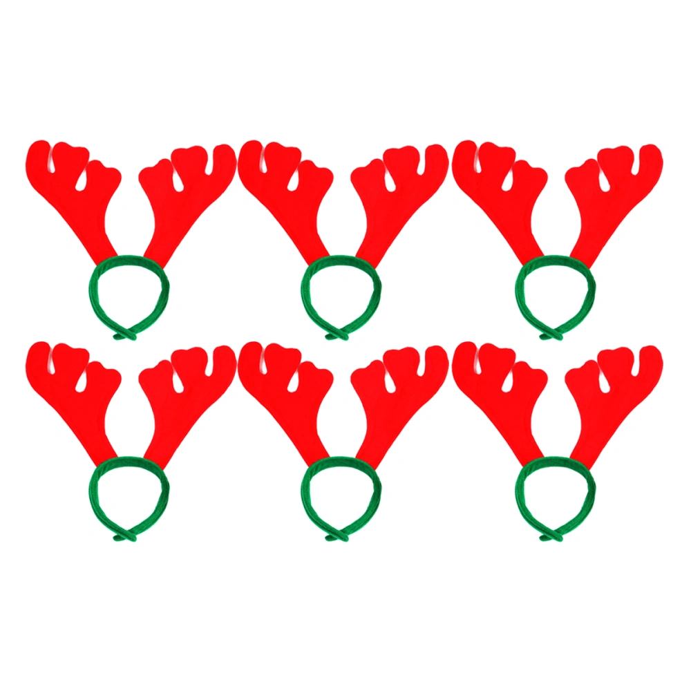 12pcs Red Antler Christmas Headband Decorative Hair Bands Elk Antler Hair Hoops Adorable Headdress Party Favors Supplies Decorations