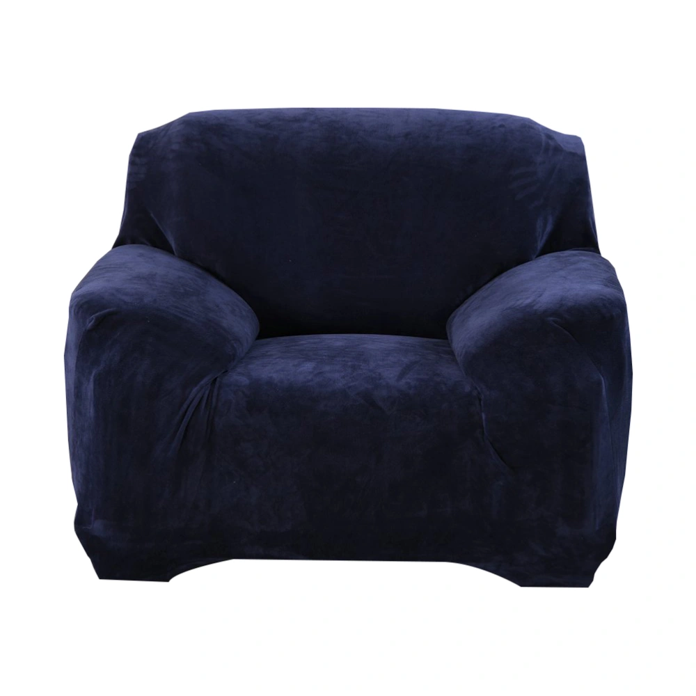 High Elasticity Anti-mite Thicken Chair Covers Polyester Spandex Fabric Sofa Cover Slipcover Couch for One Person (Navy Blue)