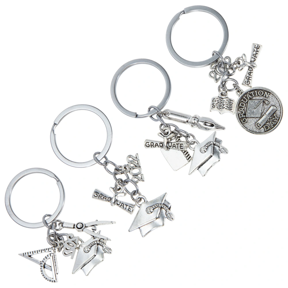 4Pcs Graduation Key Chains Stainless Steel 2022 Graduation Key Chains Hanging Ornaments