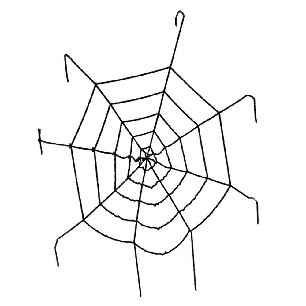 1.5M Gothic Spooky Plush Spider Web Net Halloween Haunted House Bar Decoration Party Supplies (Black)