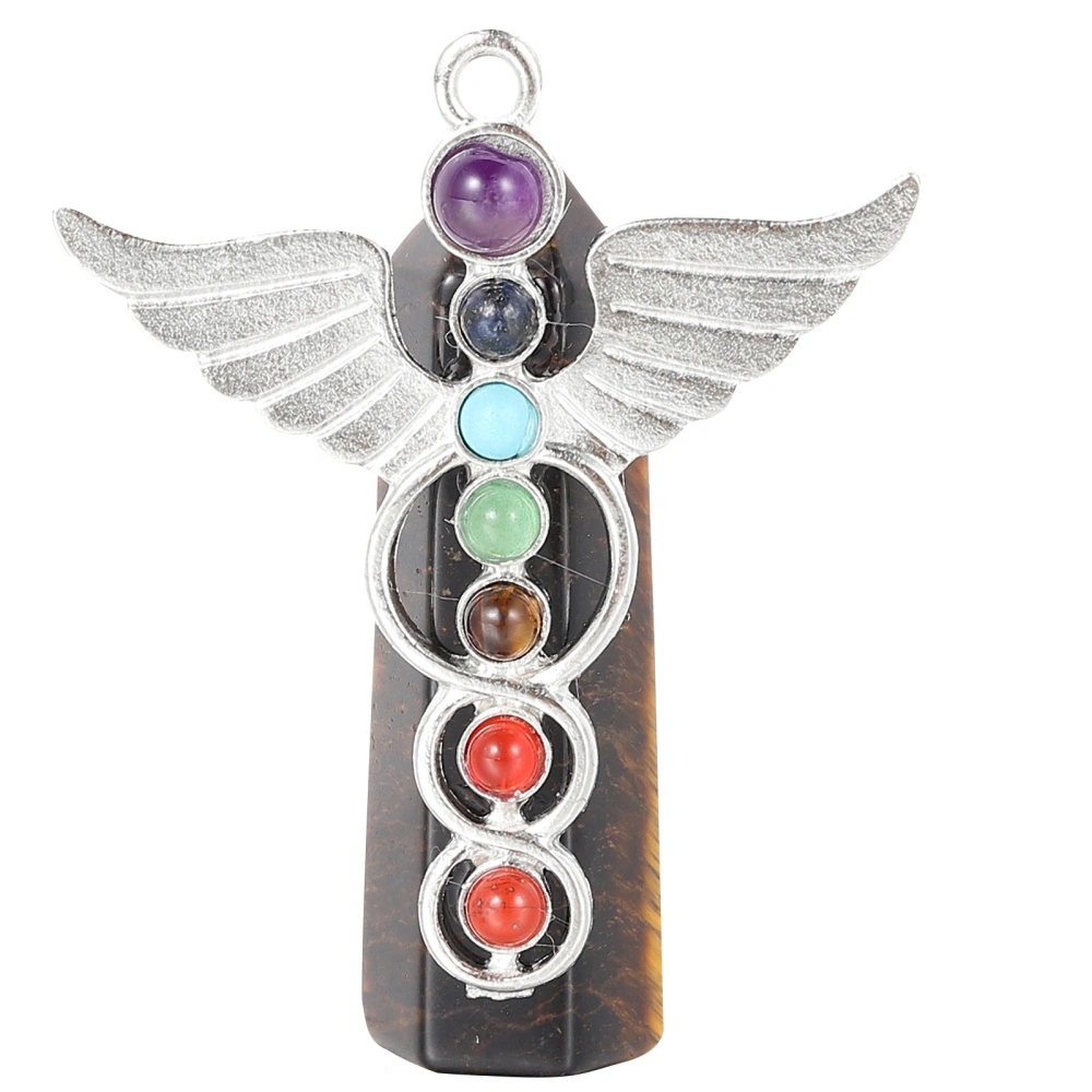 Delicate Angel Hexagonal Column Crystal Stone Adornment Pendant Home Ornament