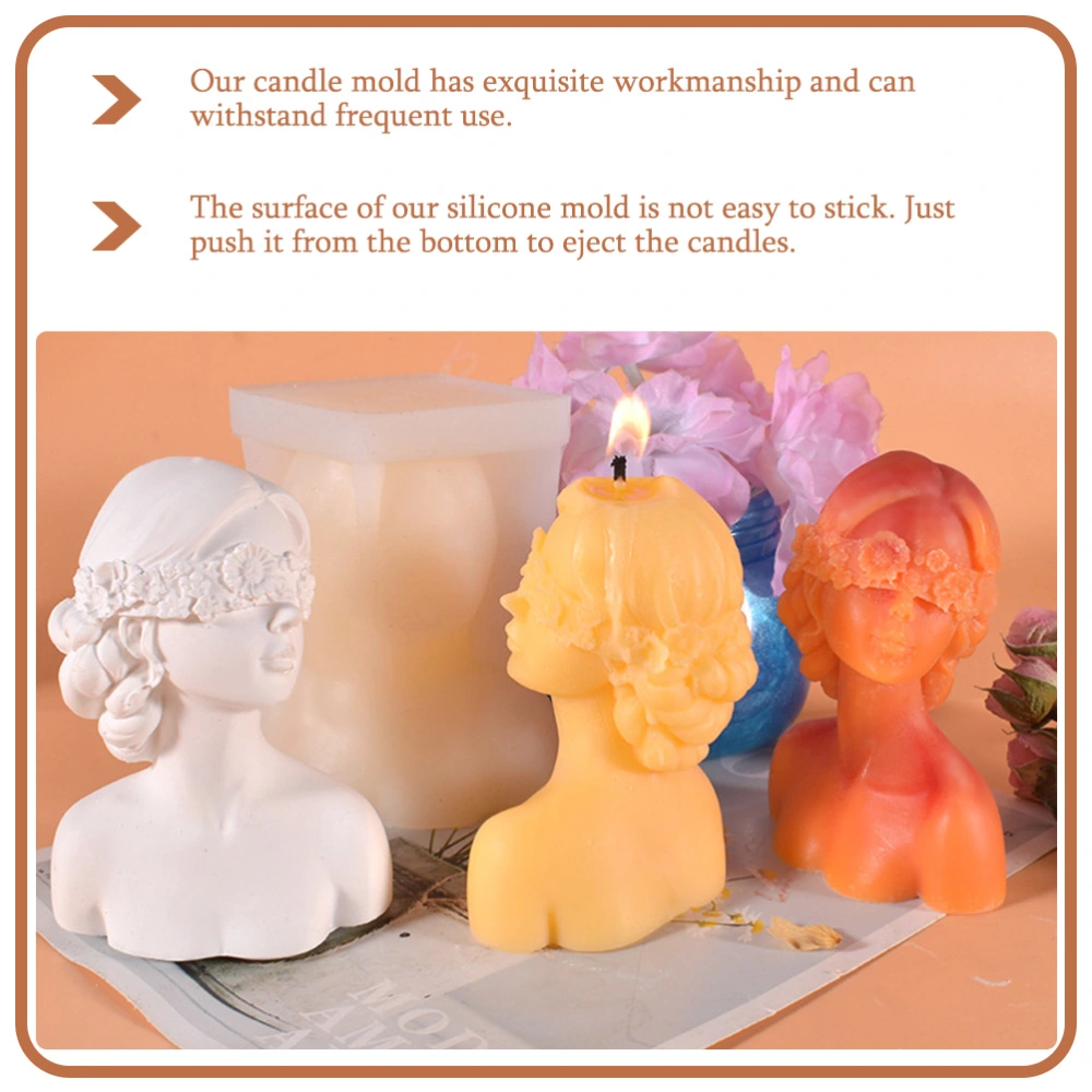 DIY Candle Mold Blindfolded Girl Silicone Body Mold 3D Aromatherapy Candle Mold