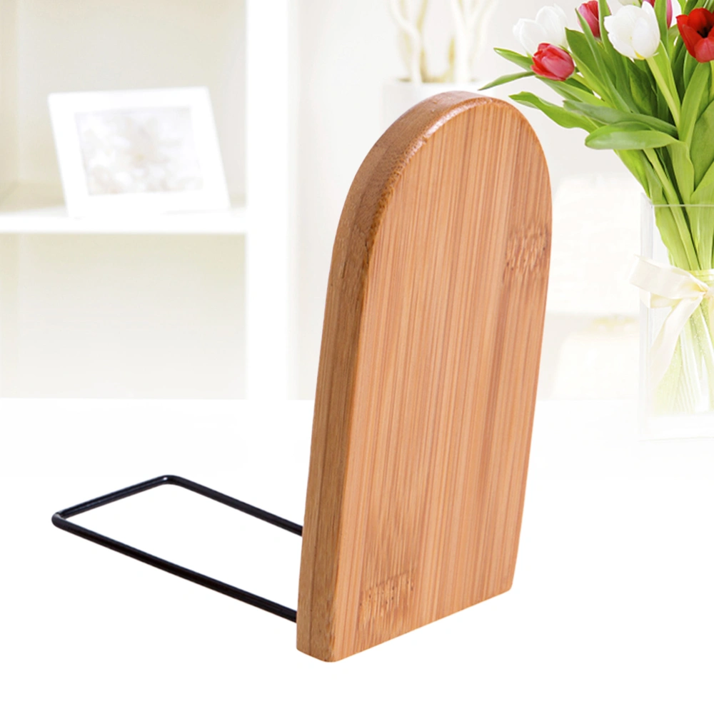 1 Pc Bamboo Bookends Easy-use Book Block Retractable Book Organizer Book Frame Desktop Book Storage Rack Book Stand Book Folder School & Office Supply - 13x9.5x10.5cm (Picture 1)