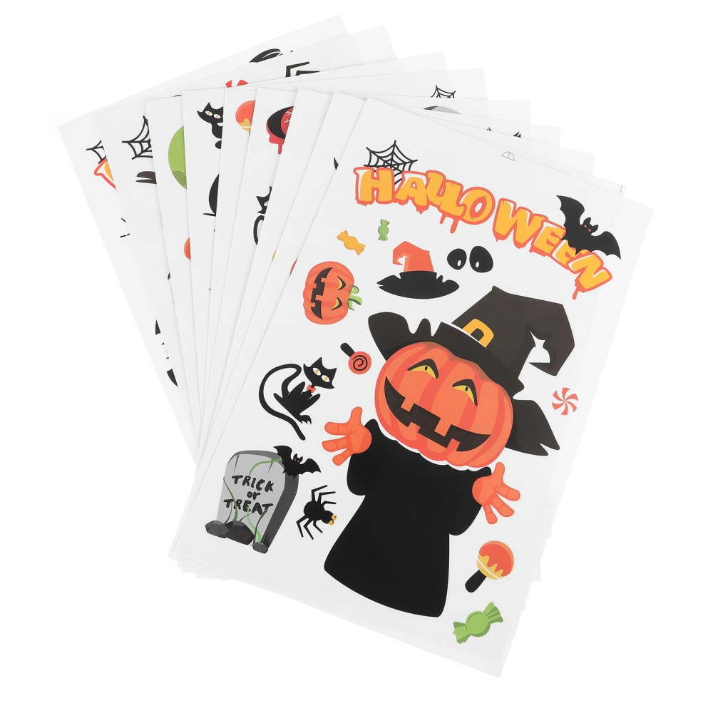 9 Sheets Halloween Window Static Decals PVC Removable Halloween Wall Stickers