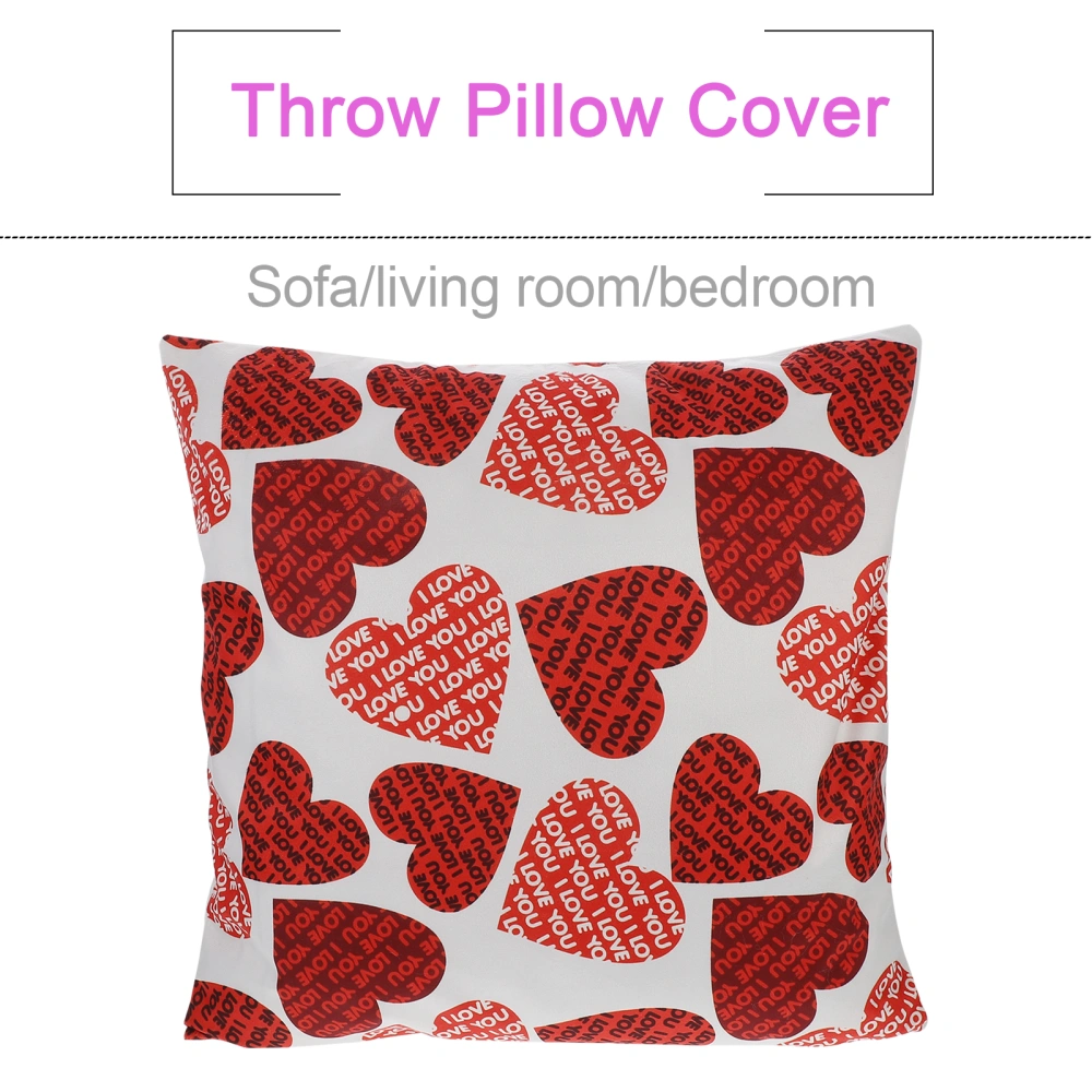 Valentine's Day Theme Pillow Case Loving-heart Pattern Sofa Cushion Cover Pillowcase