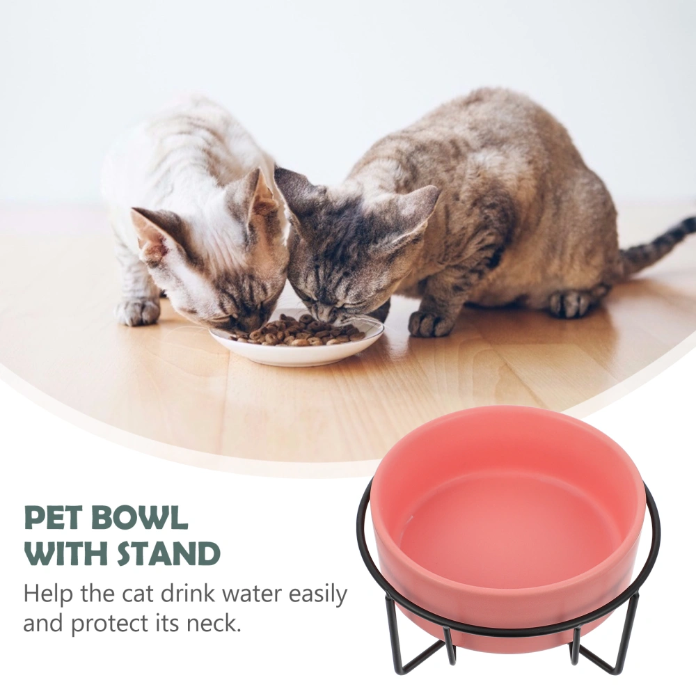 1 set of Ceramic Pet Bowl Protective Pet Feeder Bowl with Stand Pet Supplies