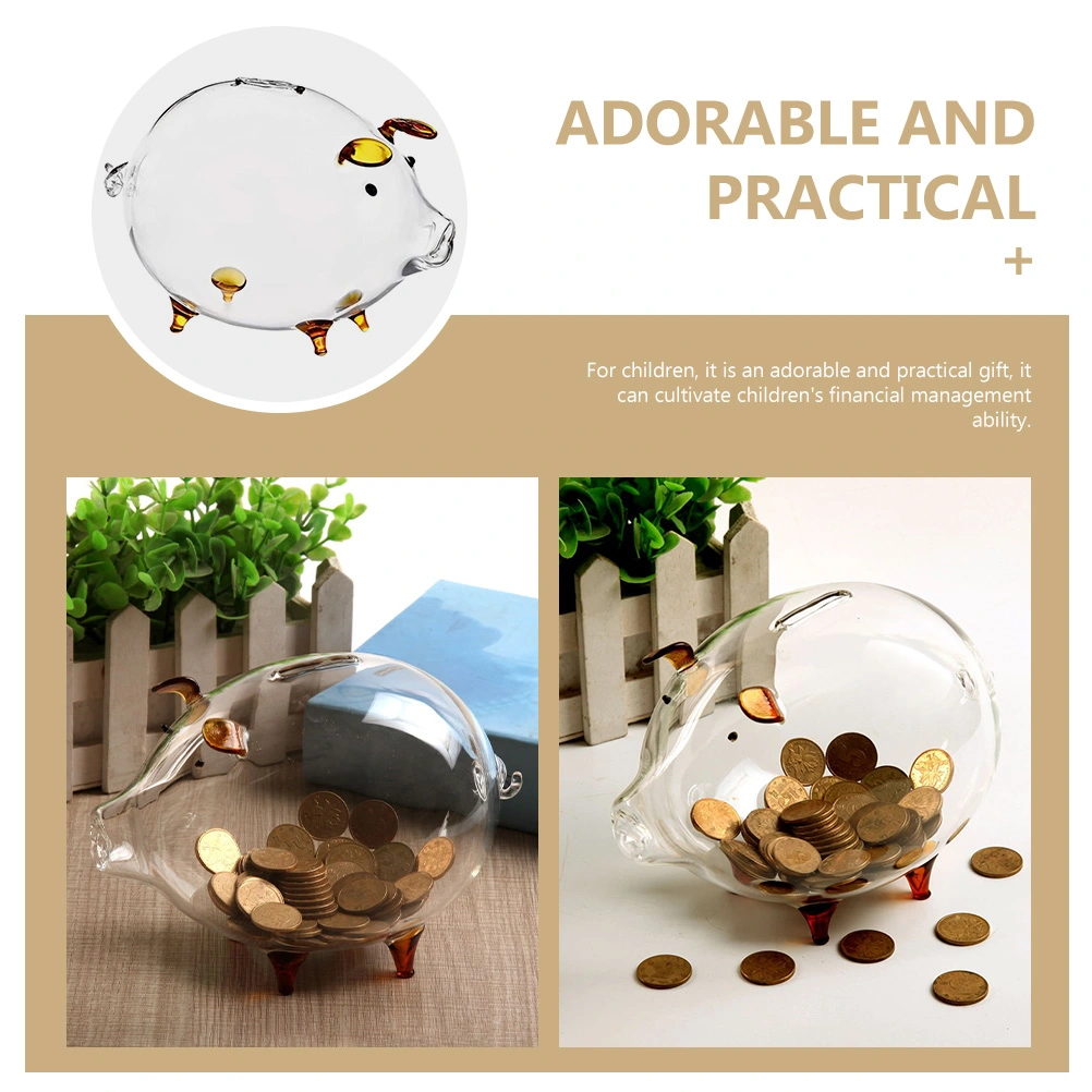 Transparent Piggy Bank Lovely Pig Shaped Money Pot Decorative Saving Pot Desktop Decor