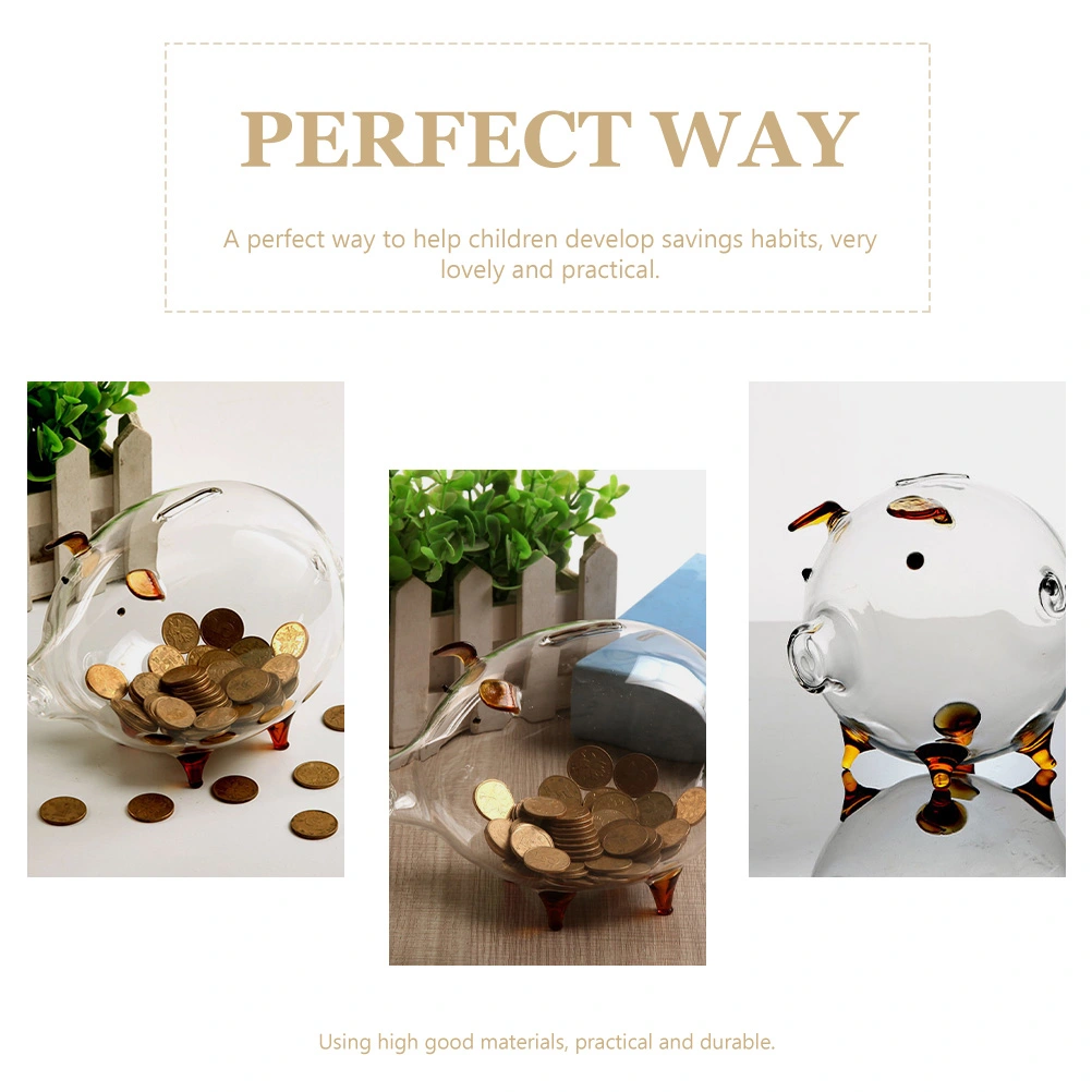 Transparent Piggy Bank Lovely Pig Shaped Money Pot Decorative Saving Pot Desktop Decor