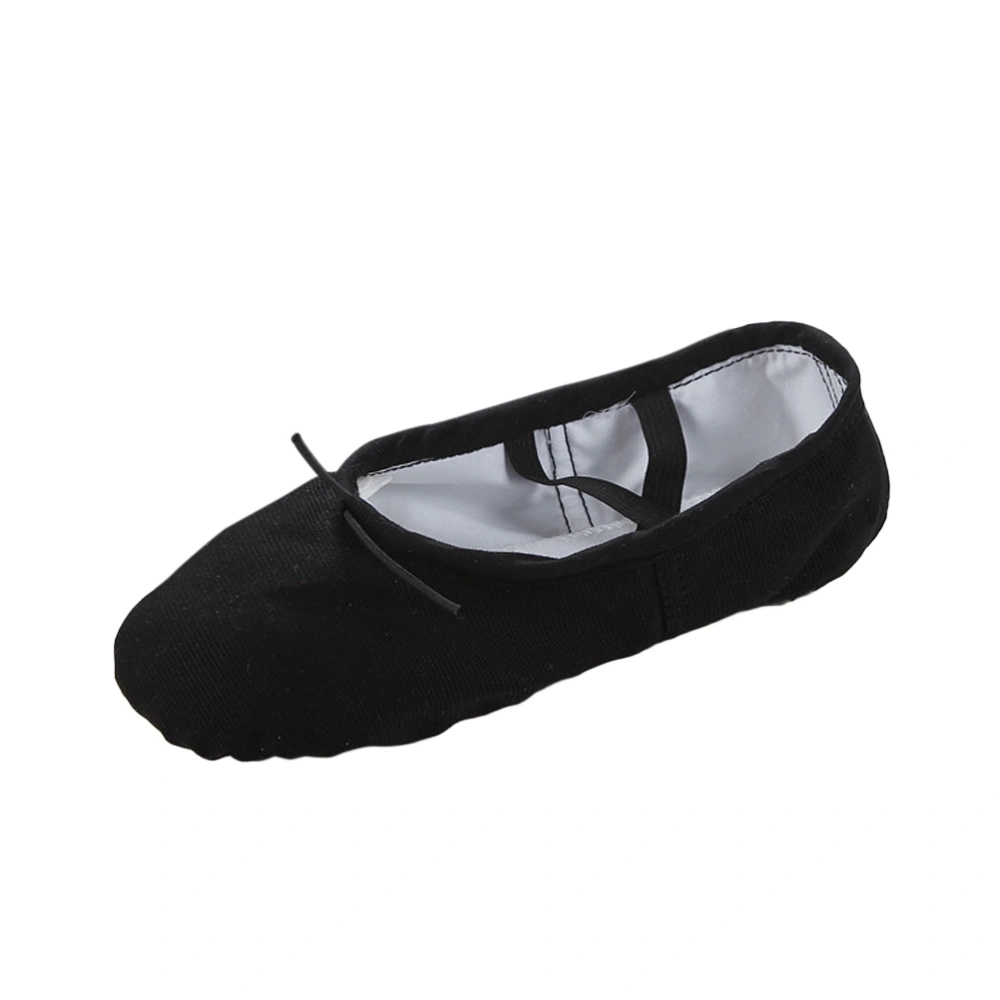 Girls' Women's Classic Canvas Ballet Slipper Shoes Split-Sole Dance Flats Yoga Shoes - Size 38(Black)