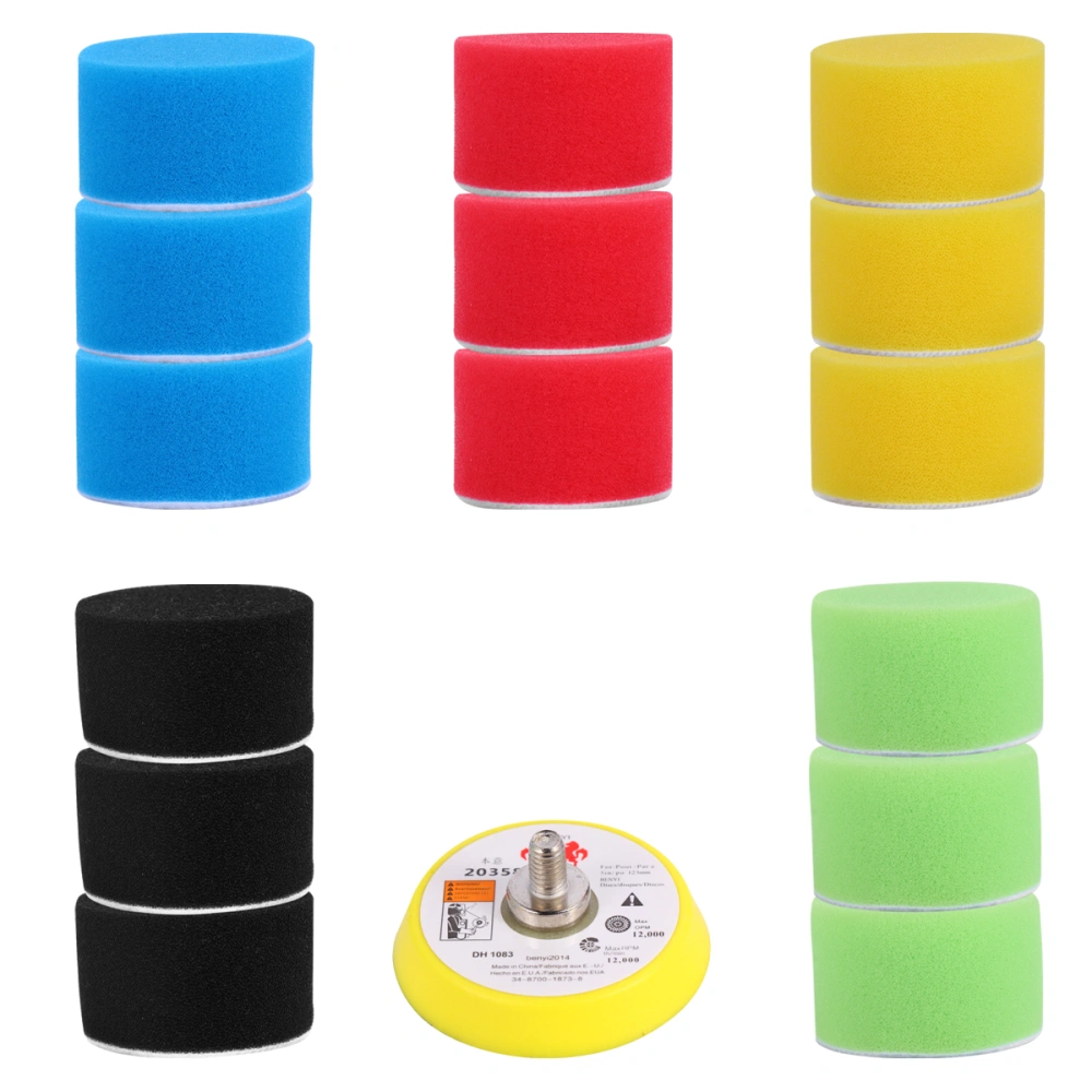 1 Set of 16Pcs 2 inch Car Hub Polishing Sponge Pads Buffing Pads Car Polisher for Car Sanding Polishing Waxing Sealing