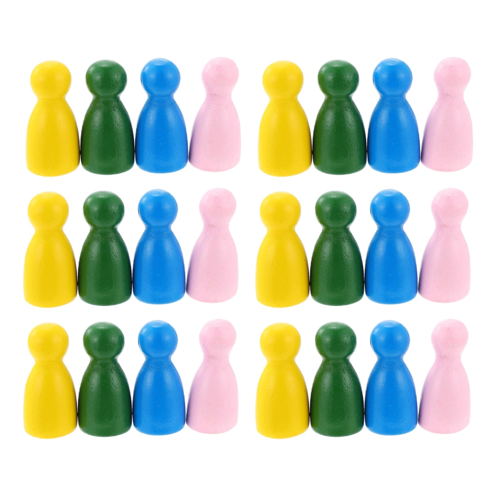 40pcs Board Game Pieces Wooden Flight Chess Chessman Tabletop Game Pawns (Random Color)