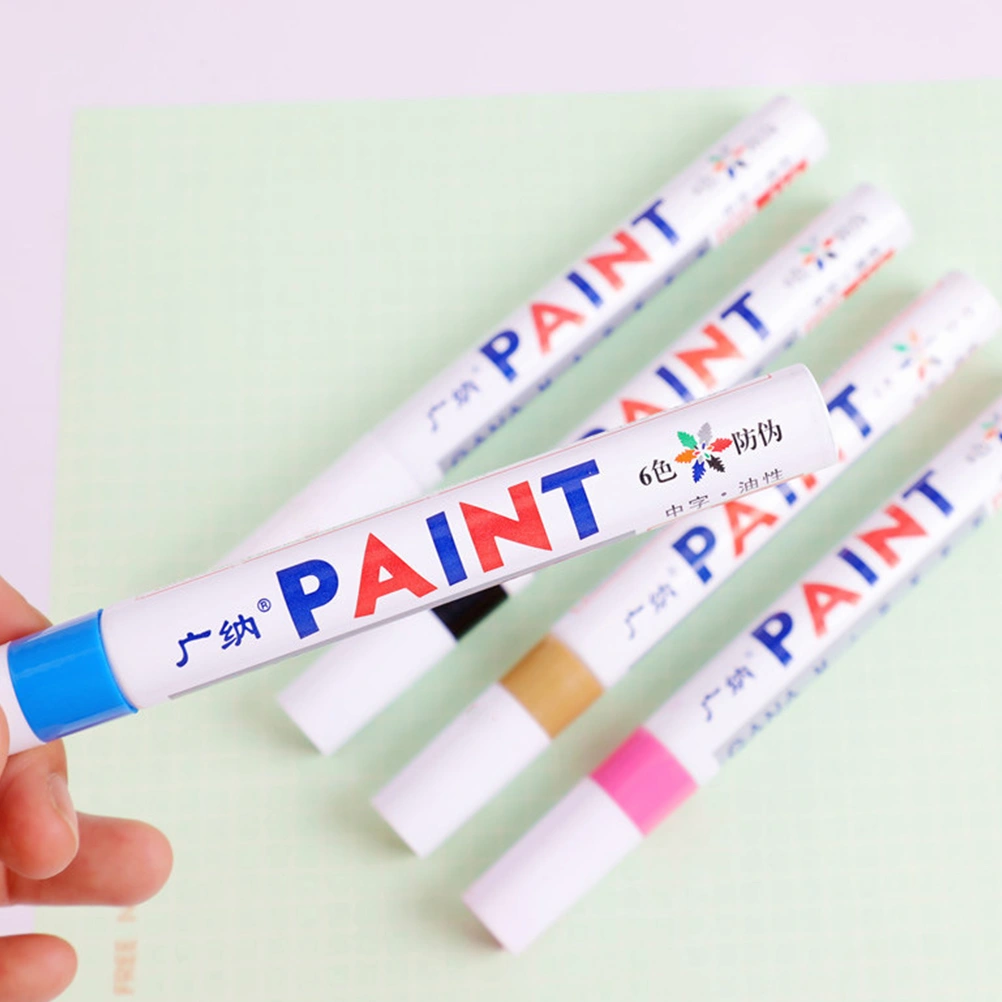 6pcs Industrial Paint Pens Paint Repair Pen Waterproof Marker Graffiti Color Markers