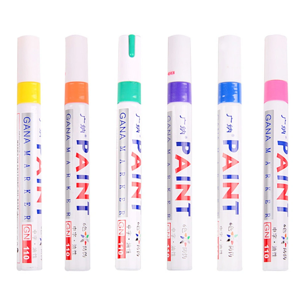 6pcs Industrial Paint Pens Paint Repair Pen Waterproof Marker Graffiti Color Markers