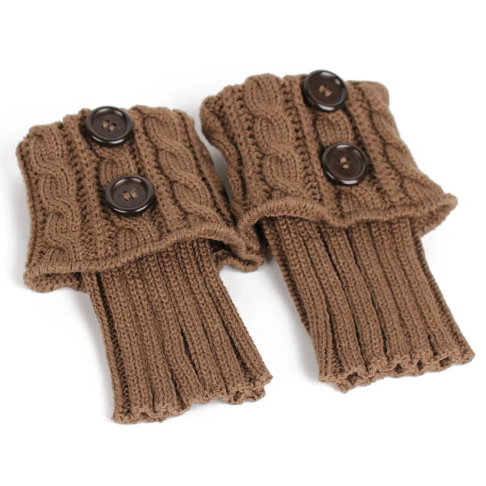 Leg Warmers Women Knitting Socks Leg Warmers Boot Cover Keep Warm Socks (Khaki)