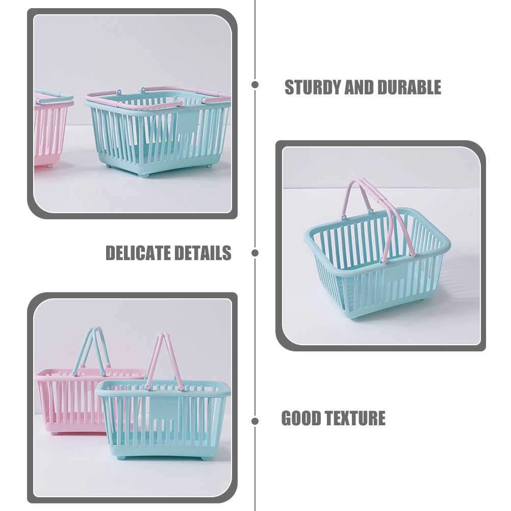 2Pcs Supermarket Shopping Baskets Toys Sundries Storage Baskets Handheld Basket