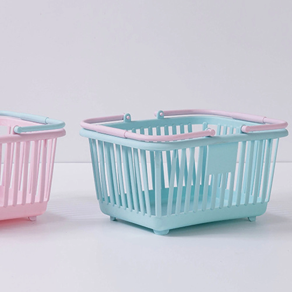 2Pcs Supermarket Shopping Baskets Toys Sundries Storage Baskets Handheld Basket