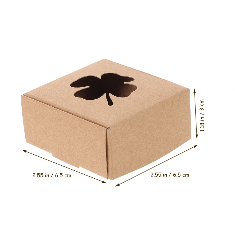 20Pcs Gift Boxes Four Leaf Clover Kraft Paper Gift Boxes for Birthday Graduation Christmas