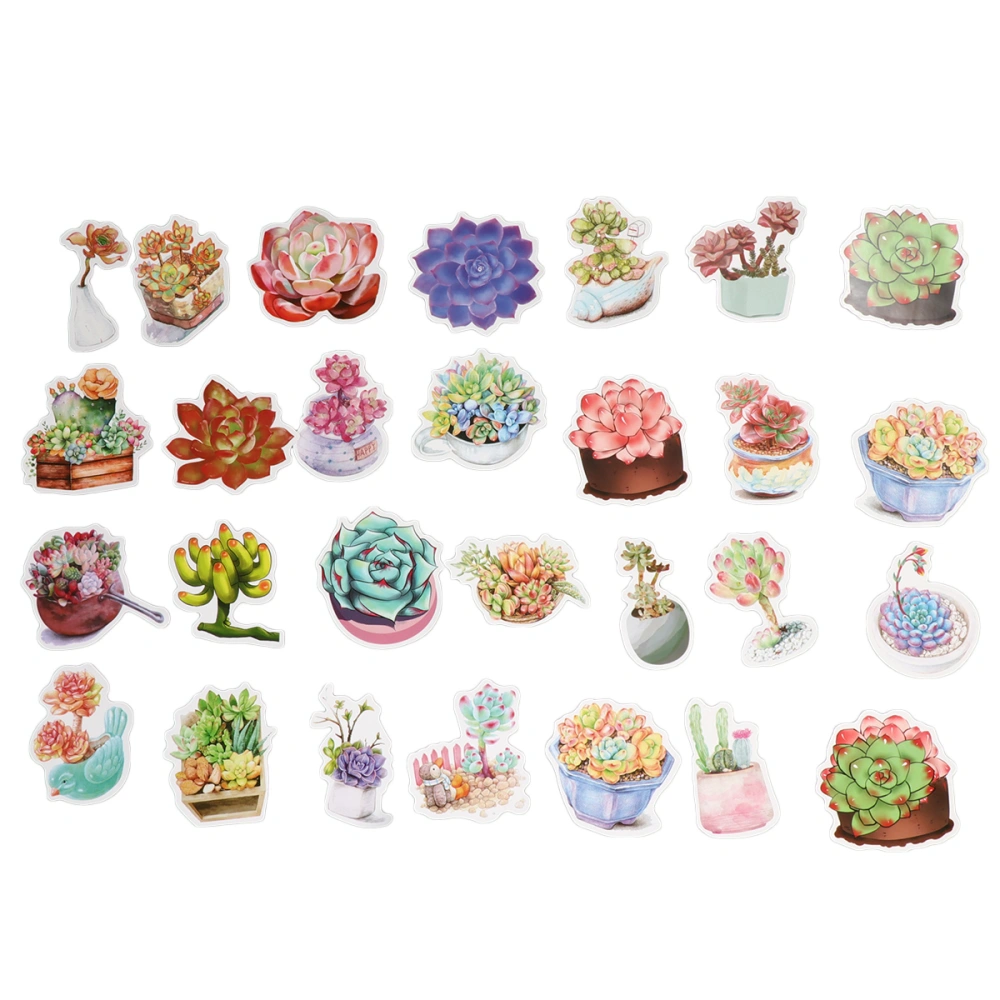 100pcs Succulent Sticker Luggage Suitcase Scooter Refrigerator Water Cup Waterproof Sticker (Random Style)