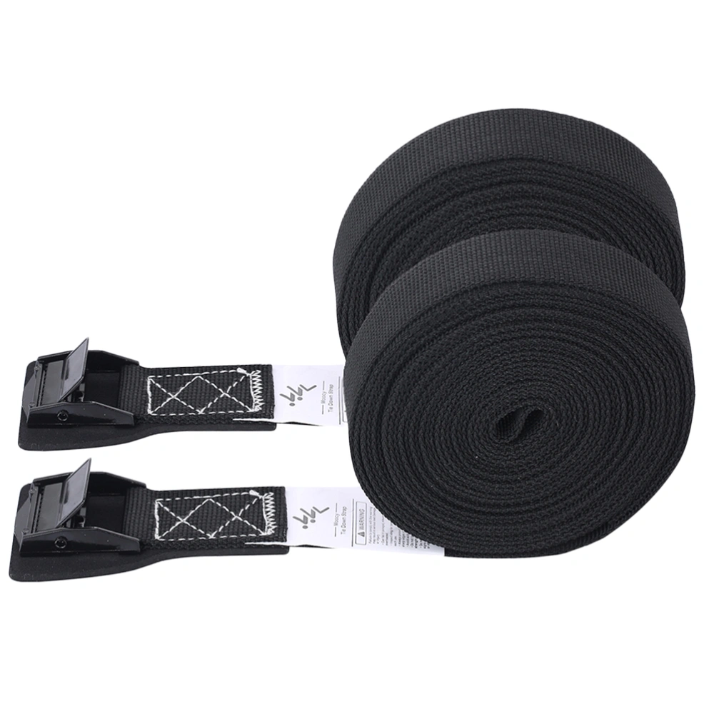 1 Pair of 16Ft Binding Strap Car Roof Rack Tie Down Straps Car Luggage Cargo Kayak Surf Board Bundling Belt (Black)