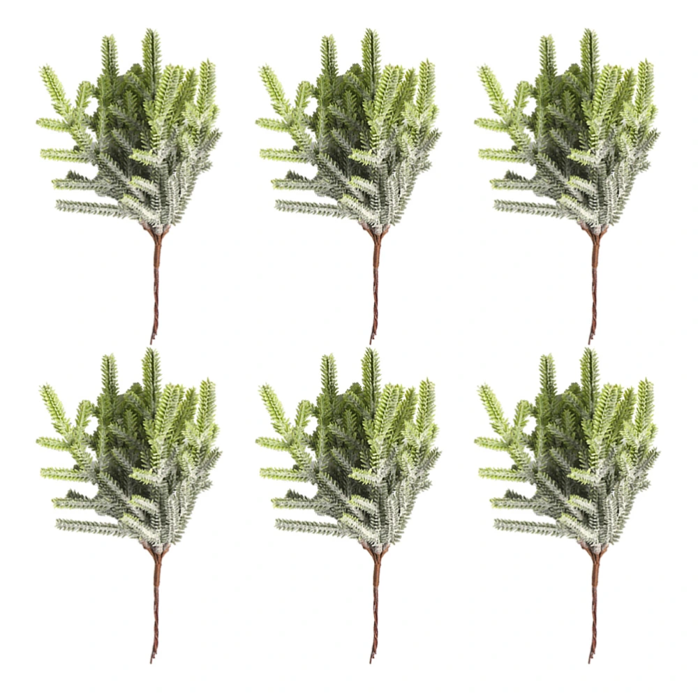 6pcs Christmas Simulation Ferns Lifelike Plants Ornament Home Decor Photo Props DIY Accessories