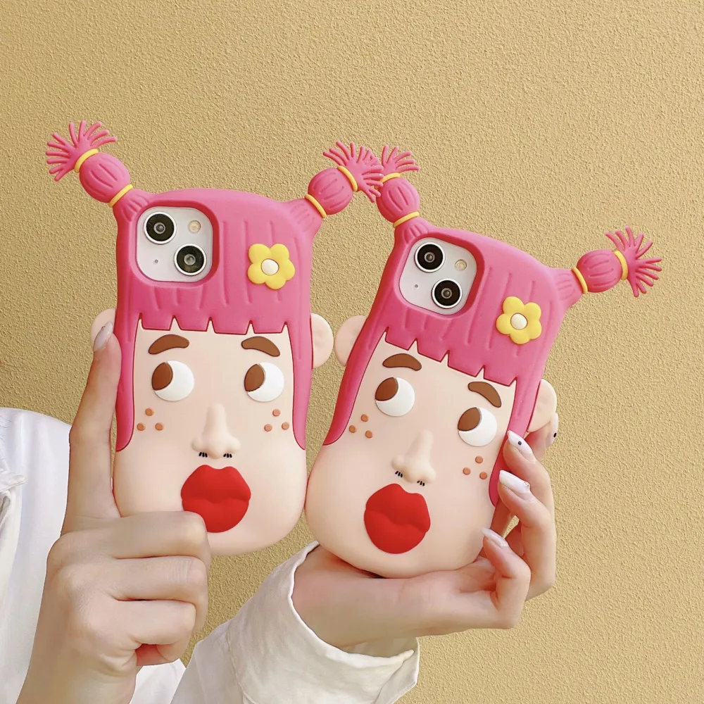 Ugly Girl Silicone Soft Cartoon Phone Case