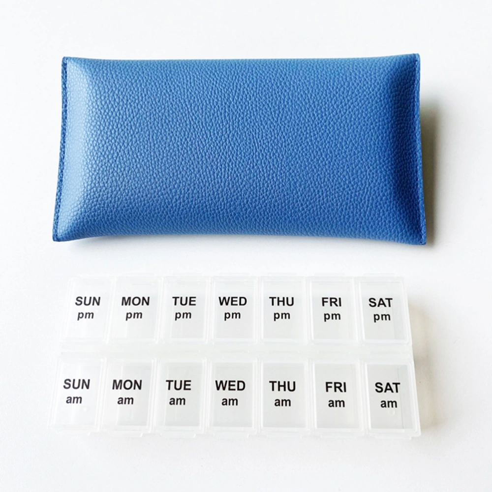 1 Set 14 Grids Pill Cases Weekly Pill Boxes Portable Medicine Boxes Outdoor Pill Holders Medcial Supplies with Bag