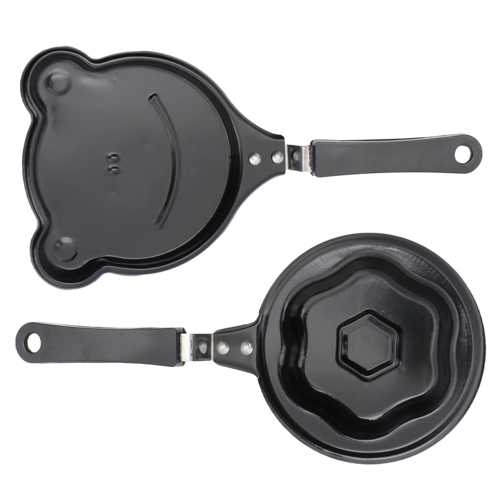 2 Pcs Nonstick Breakfast Pan Mini Omelette Pan Cartoon Egg Frying Pan Mini Cooking Pan for Fried Eggs and Making Pancake (Mixed Styles, Shape and Plum Blossom Shape)