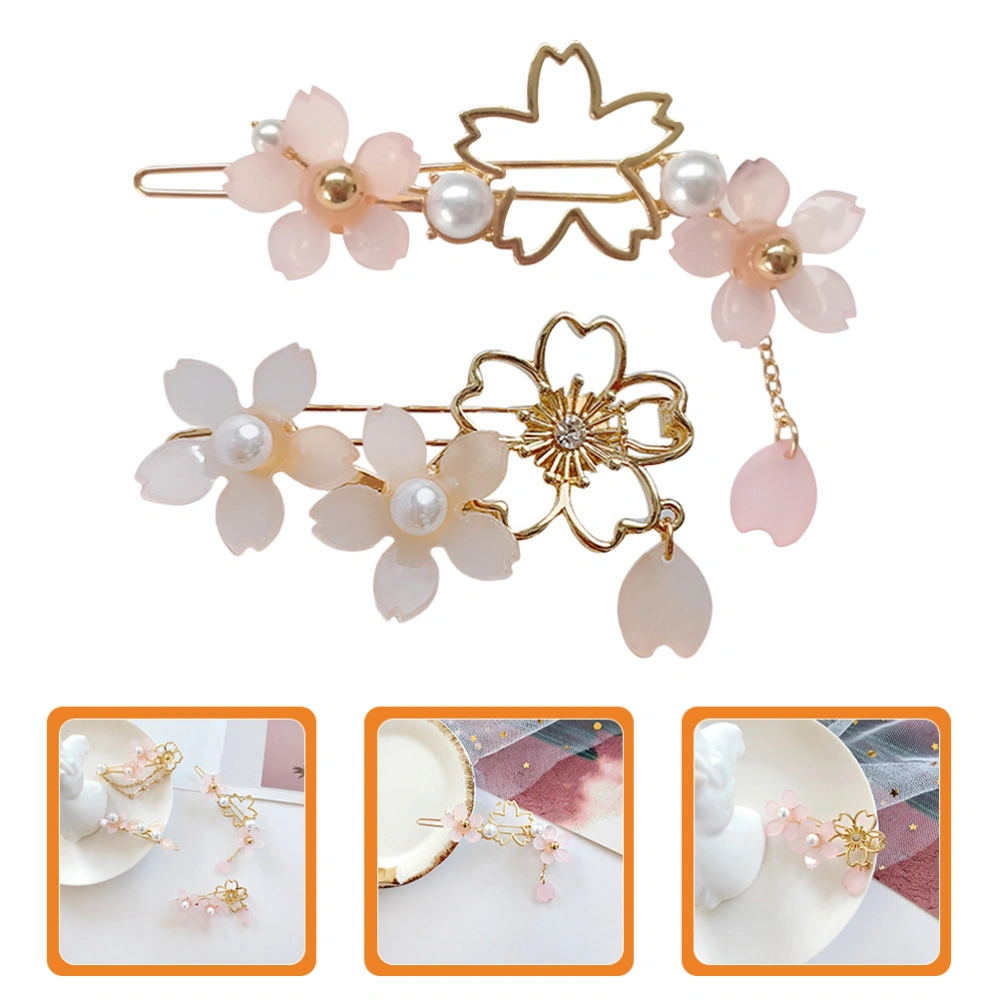 2Pcs Japanese Cherry Blossom Hair Pin Flower Hair Clips Hair Ornament for Women