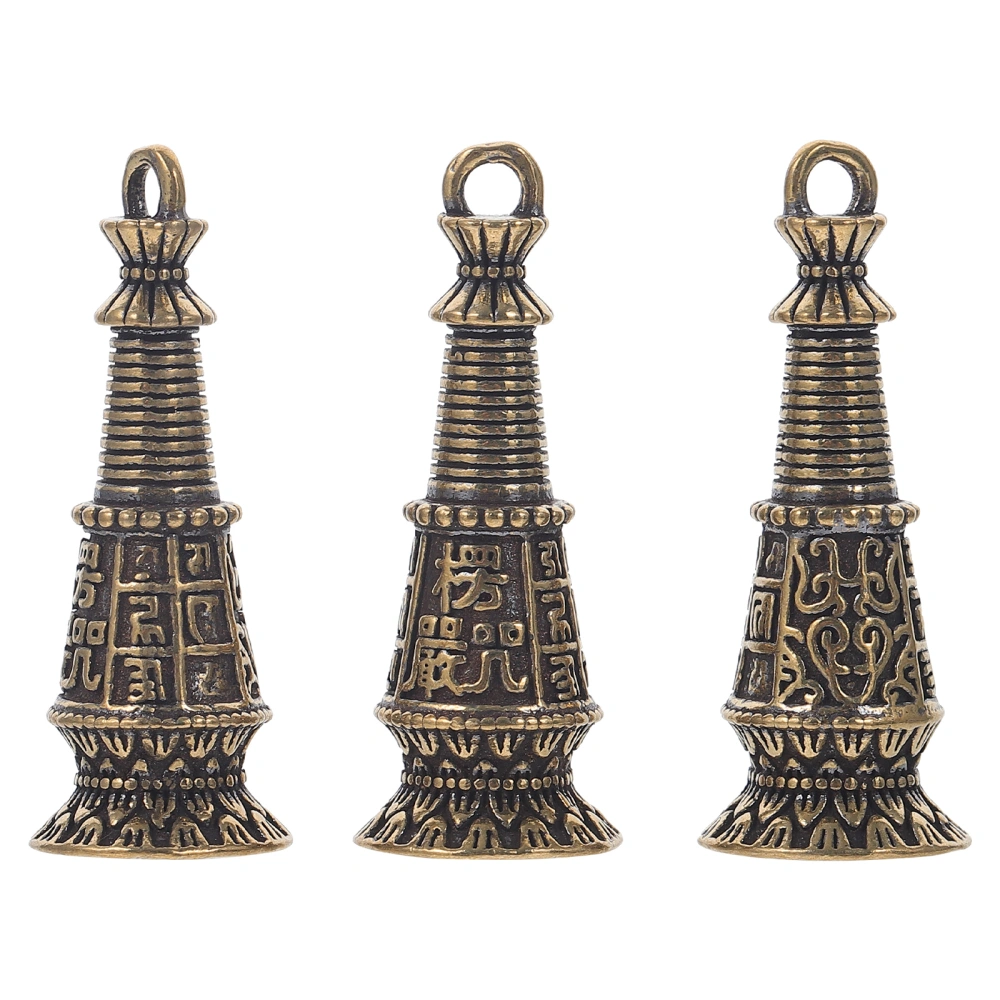 3Pcs Antique Tower Charm Beautiful Tower Decoration Keychain Accessories