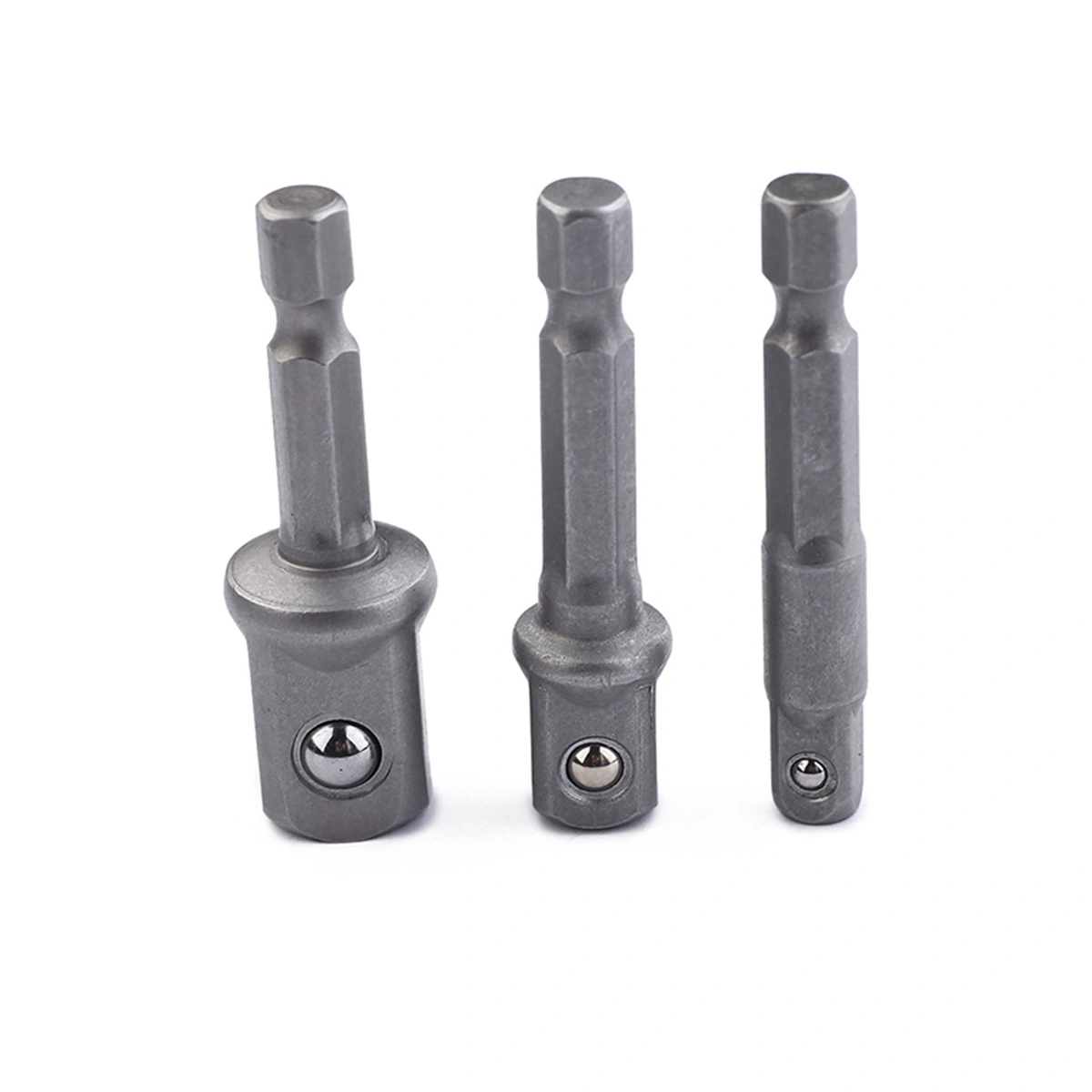 3 Pcs Socket Adapter Set 1/4" 3/8" 1/2" Square Impact Socket Extension Connector Power Drill Bit Adapter (Short)