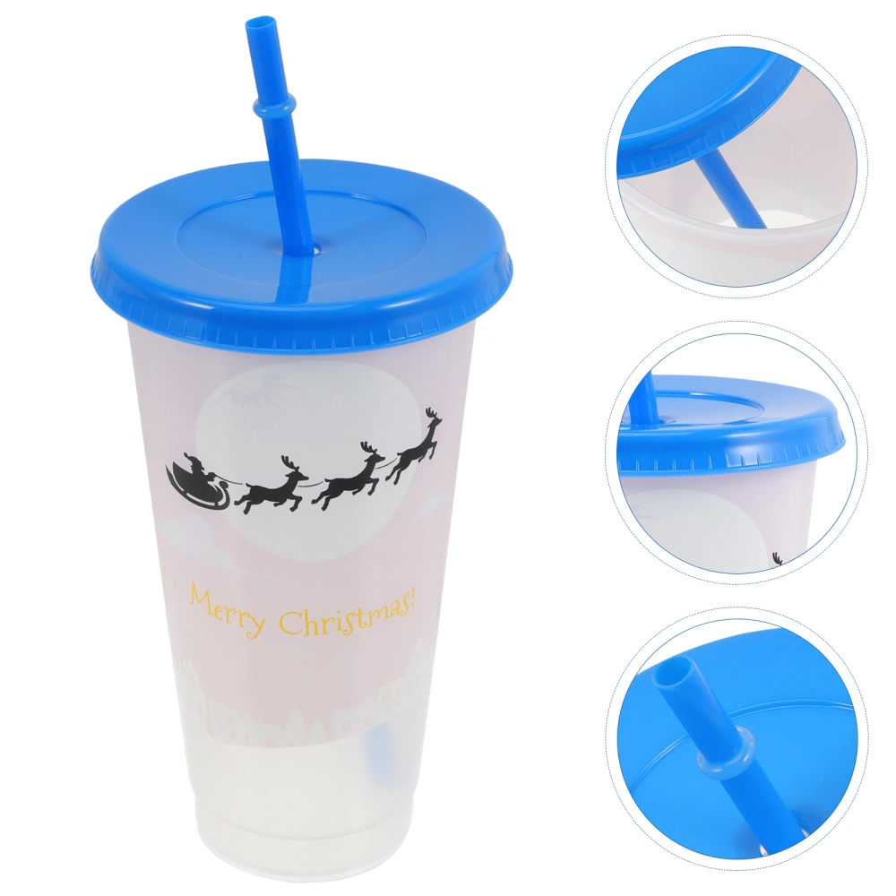 Christmas Theme Cup Color Change Water Cup Multi-function Beverages Juice Cup