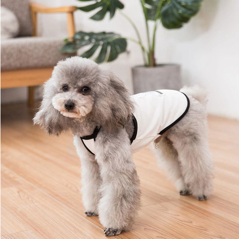 1PC Pet Summer Clothes Dog Vest Cartoon Music Bear Pattern Sleeveless Clothes for Puppy - Size S