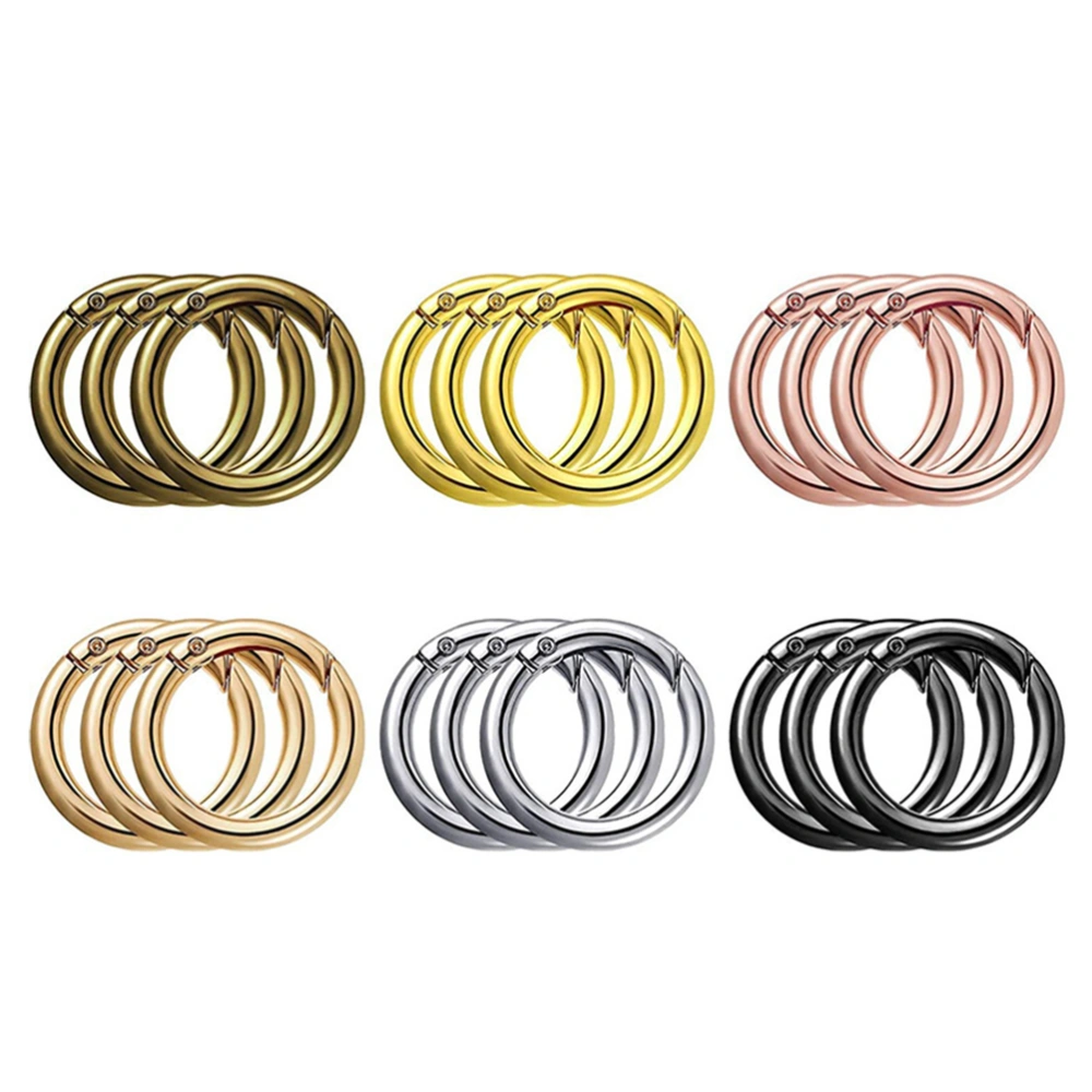 18pcs Round Spring Ring Round Carabiner Buckles Rings Spring Snap Hooks DIY Buckles