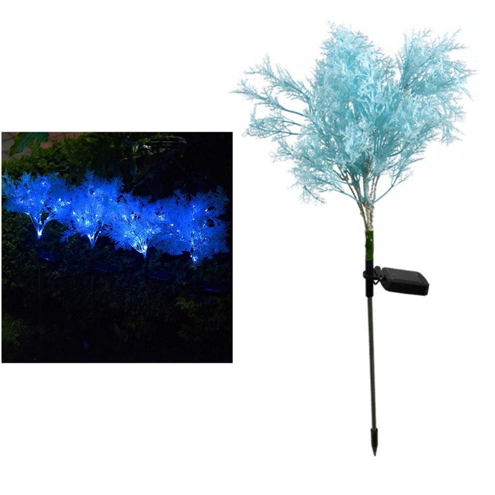 Solar Ground Stake Light Creative Rime Shape Decorative Lamp Outdoor Garden Villa Rime Lights (Blue)