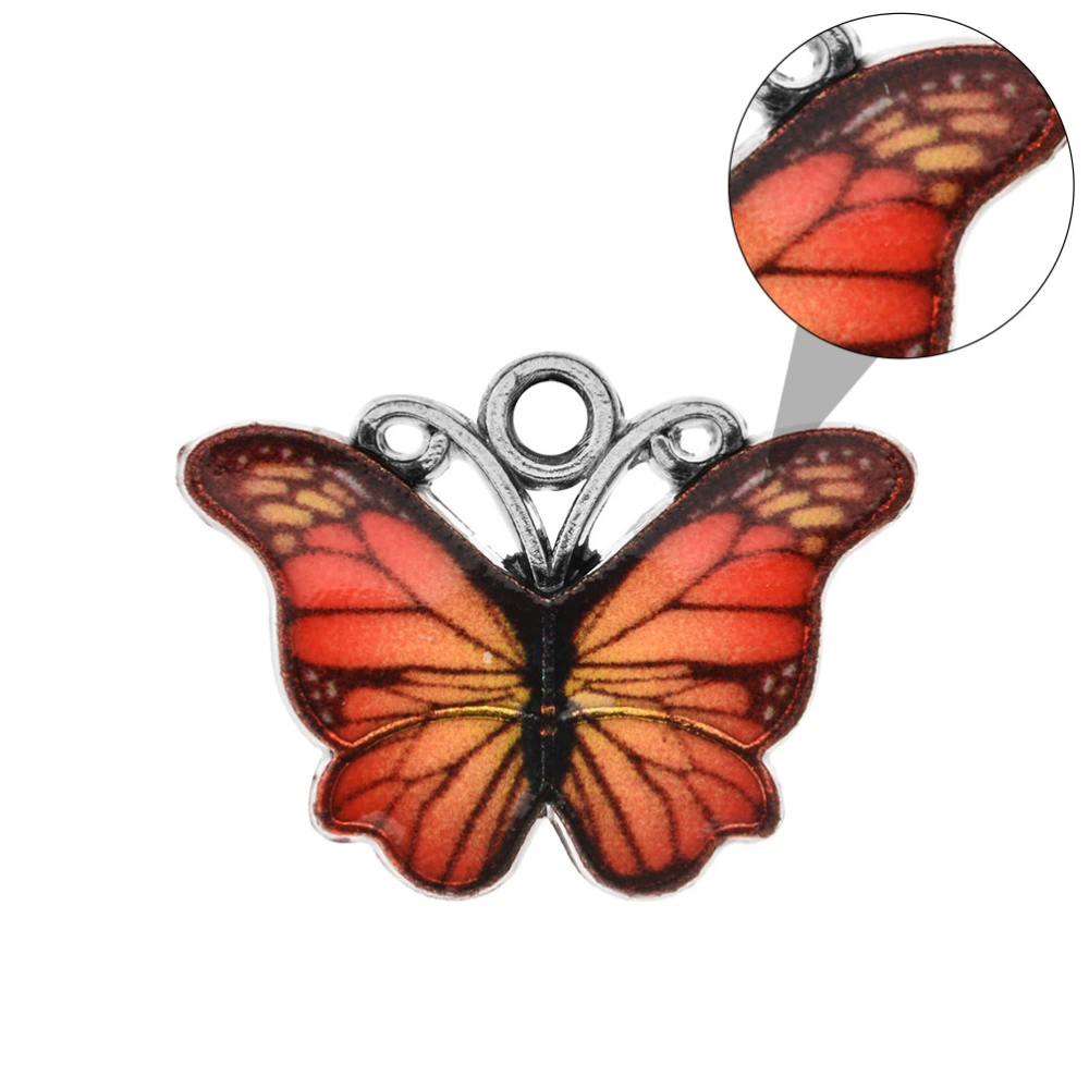 20pcs Metal Enamel Charm Butterflies Pendants DIY Accessories for Jewelry Making