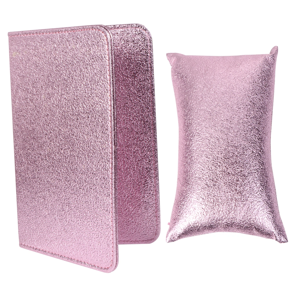 2pcs PU Leather Nail Hand Rest Pad and Cushion Foldable Hand Arm Rest Pillow Holding Mat Manicure Accessories for Nail Salon (Purple)