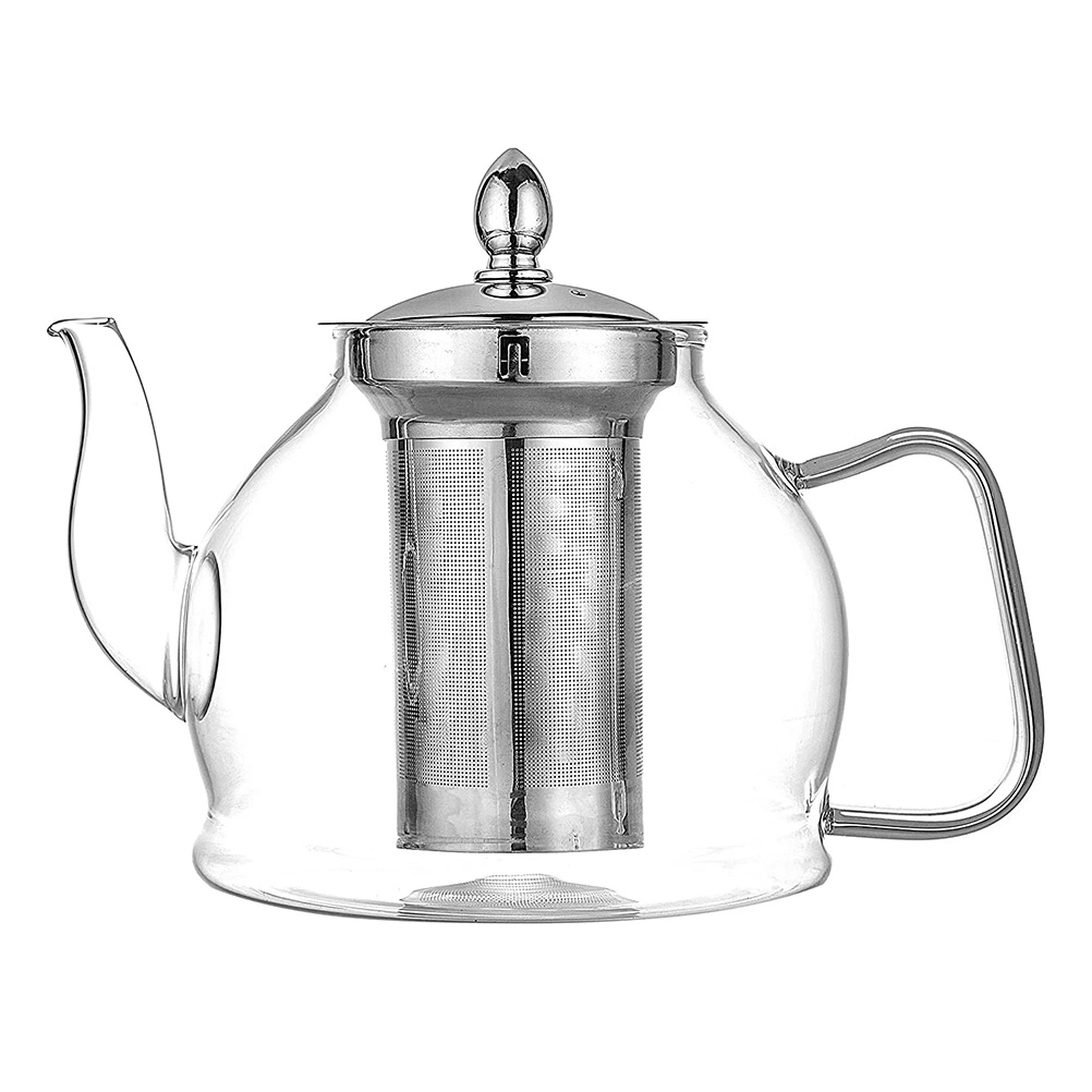 1Pc Premium Heat-resistant Glass Teapot Durable Glass Teapot Transparent Kettle