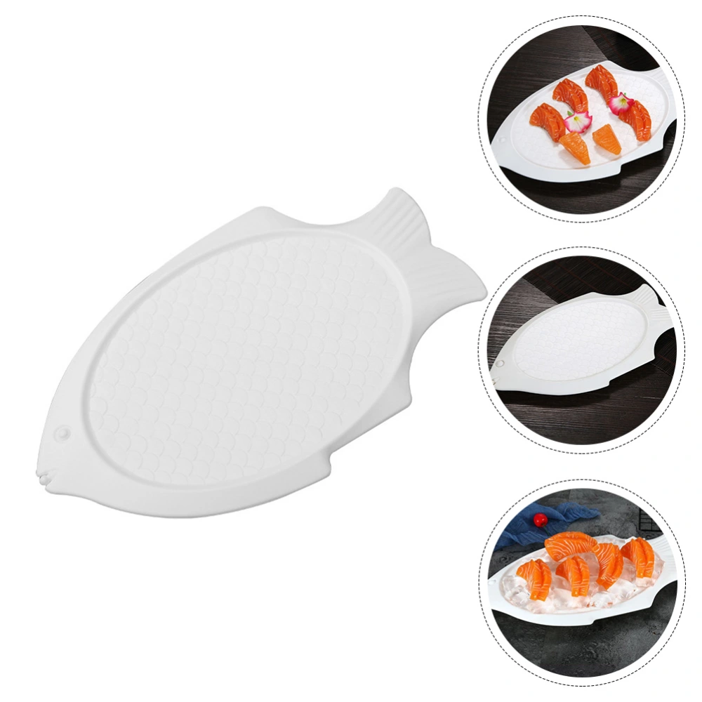 1pc Delicate Seafood Plate Sashimi Storage Plate Fish-shaped Design Plate