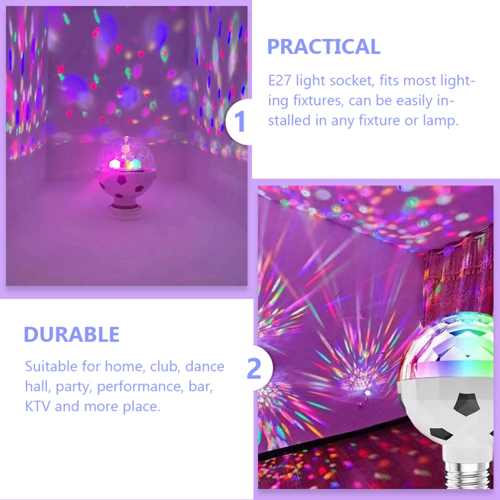 Disco Light Bulb Football LED Light Bulb Rotating RGB Light Bulb Party Disco Light