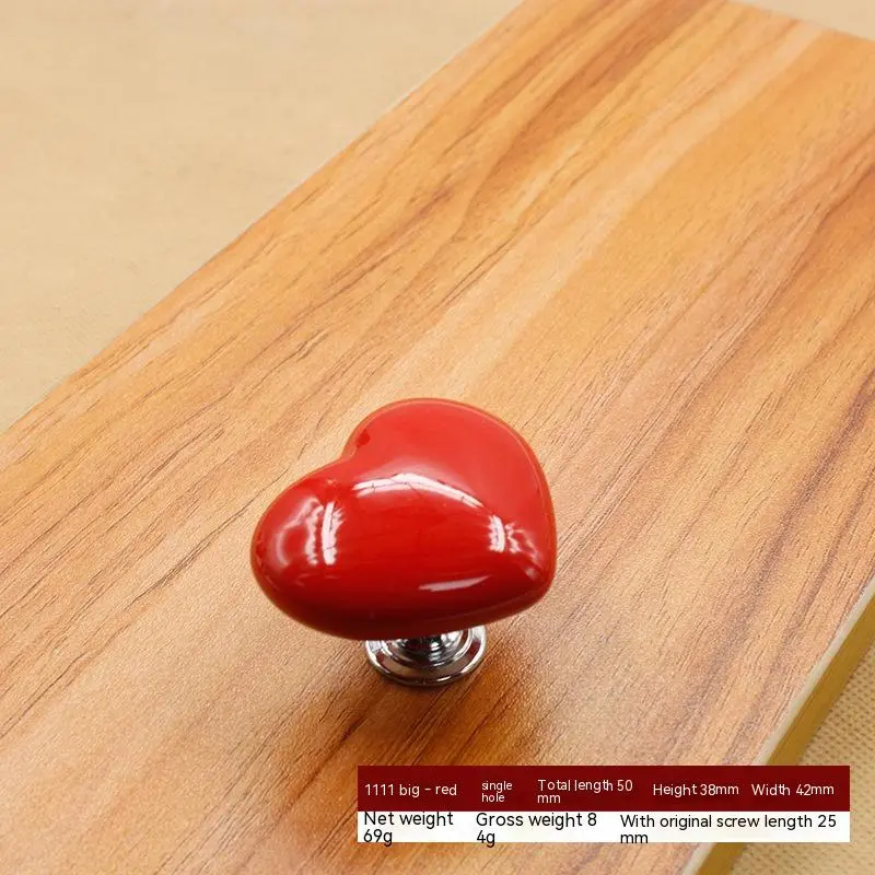 Wardrobe Drawer Cabinet Door Color Heart-shaped Ceramic Handle