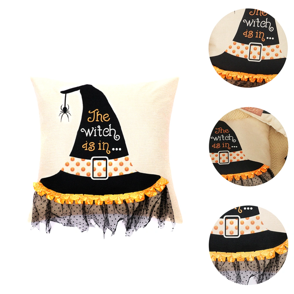 Halloween Throw Pillow Witch Hat Pillow Halloween Seat Cushion Holiday Decor