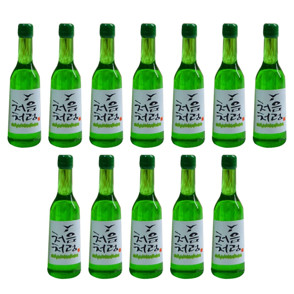 15Pcs Mini Korean Rice Wine Bottles Mini Wine Bottles Statues Lifelike Wine Bottles Mini House Decors